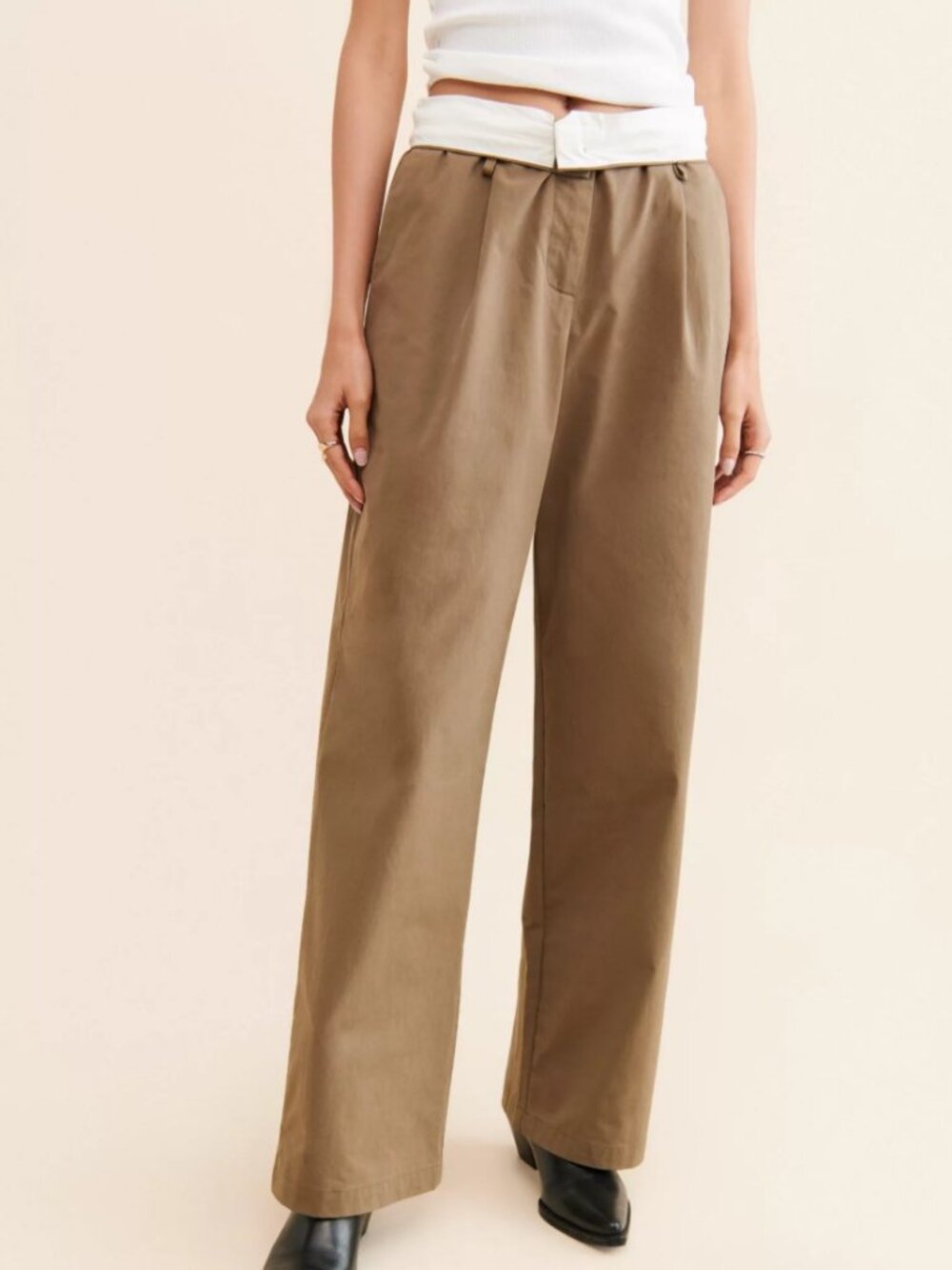 Moon River Pleated High-Rise Trousers